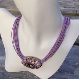 Multi-Strand Enamel Slide Necklace NEW